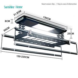 Sunshine Home Electric Clothes Rack Remote Control LED <b>Lighting</b> Telescopic Indoor Drying Rack for Balcony <b>Ceiling</b> - Product Image 4