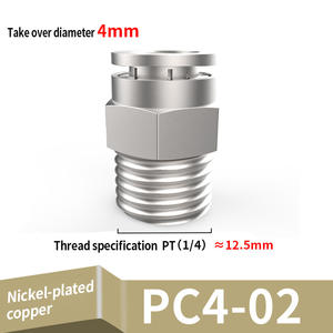 Raccords pneumatiques Raccords de tuyauterie <span class=keywords><strong>Raccord</strong></span> <span class=keywords><strong>rapide</strong></span> Filetage de virole PC Cuivre Acier inoxydable Carré Flexible Droit Mâle - Product Image 4