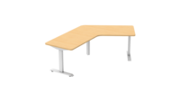 Bureau debout réglable en hauteur OMNI Safety Lock, bureau d'angle en L pour ordinateur avec contrôleur de mémoire