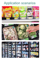 Système de poussoir autoportant robuste avec alimentation automatique et support en plastique pliable pour supermarché