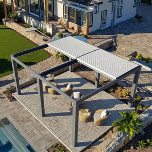 SINGO Jardin Patio Aluminium Swim <span class=keywords><strong>Spa</strong></span> Filtre Couverture Solaire En Métal Pergola Auvent Toit avec RGB Led Lumières - Product Image 1