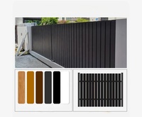 Clôture de sécurité de jardin en acier galvanisé, style moderne et simple, noir, avec treillis et portails, traitement thermique, modélisation 3D