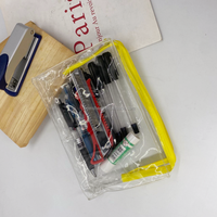 Trousse à crayons transparente en PVC grande capacité, résistante à l'eau, durable et portable pour les examens des élèves du collège