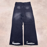 Jeans pour hommes DiZNEW Streetwear Fashion avec strass et chaîne, denim délavé, patchwork, pantalon de haute qualité