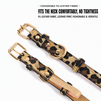 Collier réglable en cuir à imprimé léopard et imitation peau de serpent pour chats et chiens de petite à moyenne taille, accessoire de promenade en extérieur