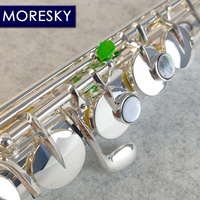 MORESKY Alto Flute 16 Holes G Tuning Silver Plated Cupro-Nickel Body E Mechanism Two Mouthpiece/Antique Classic Colors OEM