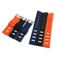 Correa de Reloj de Silicona Impermeable Clásica en Negro, Azul y Naranja, 20mm 22mm, Venta al Por Mayor, Personalizable