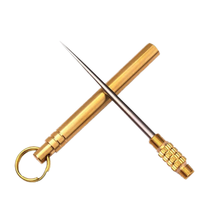 Cure-<span class=keywords><strong>dent</strong></span> intégré en laiton-titane - Cure-fruits portable multifonctionnel avec pointe en acier inoxydable pour les aventures en plein air - Product Image 5