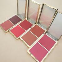 Palette de fard à joues minéral 2-en-1 de luxe en boîte en papier blanc, maquillage visage, logo personnalisé, fini mat longue tenue et waterproof