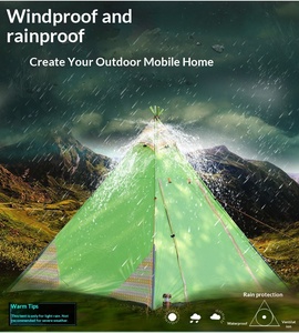 Tente de camping de luxe pour l'extérieur, type pyramide, double couche, style Indian Peak, imperméable et anti-UV - Product Image 5