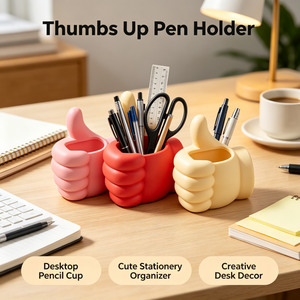 Thumbs up Shape 3D Printed Pen <b>Holder</b> Cute Desktop Pencil <b>Cup</b> Creative <b>Desk</b> Stationery Organizer Office Decor Gift - Product Image 3