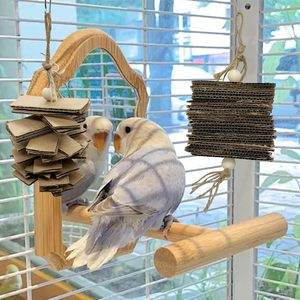 Confezione da 2 Giocattoli da Masticare per Pappagalli Piccoli, Giocattoli Naturali in Cartone da Appendere per Uccelli, per Pappagallini, Cacatua, Parrocchetti, Agaporni, Canarini - Product Image 5