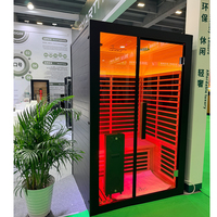 Nueva Sauna de Infrarrojos Lejanos y Cercanos para 2 Personas, Sauna Seca Interior con Luz Roja, Control Remoto por WiFi y Altavoces Bluetooth para Spa en Casa