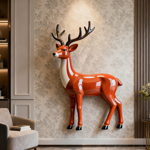 J40 Personalizable GRC Ciervo Escultura Art Deco Hecho a mano Ecológico Resistente a los rayos UV Estatuilla moderna Hogar/Espacios comerciales - Product Image 1