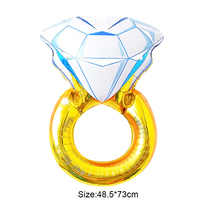 Globo de Aluminio con Forma de Anillo de Diamantes para Decoración de Fondo de Fiesta Nupcial