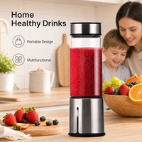 Mixeur portable multifonctionnel 450 ml rechargeable par USB, avec tasse en verre et mini-presse-agrumes en acier inoxydable, idéal pour la cuisine et la maison – Vente directe usine