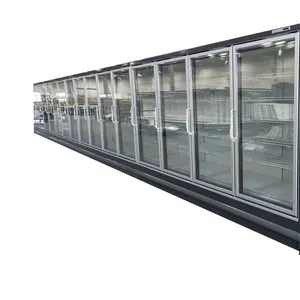 Büyük kapasiteli yan yana dik buzdolabı çift bölüm katı kapı erişimi dik buzdolabı dik dondurucu