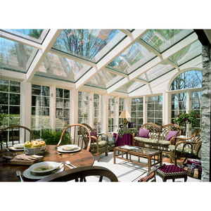 Véranda en aluminium et verre avec toit rétractable anti-UV et imperméable - Product Image 1