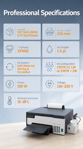 La Mejor Impresora DTF de Escritorio de 8.5 Pulgadas para el Negocio Lateral de Etsy para Mamás, con Certificación CE, Envío DDP a EE. UU., Tinta Blanca XP600 - Product Image 2