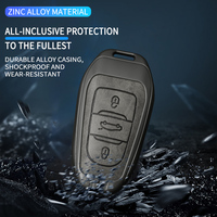Étui de protection pour clé de voiture en alliage de zinc et cuir pour Peugeot 2008 3008 4008 5008 308 408 508 Citroën C5 C4 C4L C6 C3-XR Picasso Grand DS3