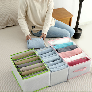 Underwear Socks Skirts T-shirts,Jeans Grid Wardrobe Clothes Organizer Foldable Visible Grid Storage Box with Multiple Layers