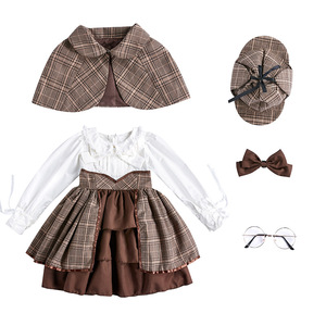 Robe de détective pour enfants à manches longues, tenue Lolita pour filles, tenue d'Halloween, de <span class=keywords><strong>princesse</strong></span>, d'anniversaire - Product Image 3