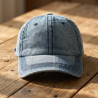 Street-Style Dad Hat Verstellbare Baseballkappe mit Schnalle Unisex Schlichte Distressed Gorras Sporthüte