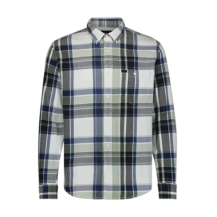 2024 ขายใหม่ขายส่งผู้ชาย Flannel ลายสก๊อตเสื้อแขนยาว