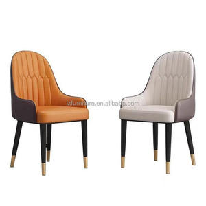 Chaises de salle à manger modernes pour hôtel, mobilier de maison, métal personnalisable, cuir, 5 pièces pour la maison, le bureau et l'appartement - Product Image 1