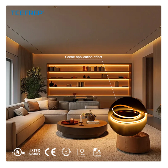 PERFECT  High Density COB LED Strip 528LEDs/m CRI90 2700K to 6500K DC12V/24V 10mm Width and 1400LM/M for Architectural Lighting