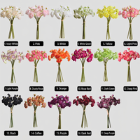 Roze Ranunculus bos kunstbloemenboeket zijden bloemstuk voor bruiloft fotografie huisdecoratie bruidsaccessoire
