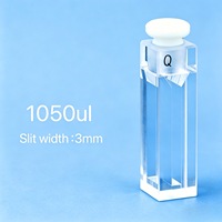 Cuvette de flux continu en silice fondue de 10 mm avec ports Luer pour la surveillance des réactions chimiques