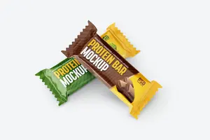 Bolsa de mylar de barra de chocolate con impresión personalizada, bolsa de plástico sellada de 3 lados, bolsa plana para dulces de aluminio para embalaje de barra de proteína