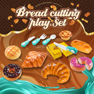 Juego de Juguetes Educativos de Cocina para Niños, Accesorios de Cocina para Preescolares, Juego de Comida de Juguete para Cortar de HW Learning Bakery - Product Image 3