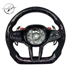 Volante Sportivo Personalizzato a 3 Razze da 35mm in Pelle e Fibra di Carbonio Marca YZ, Colori Personalizzabili per G80 <span class=keywords><strong>G20</strong></span> <span class=keywords><strong>G30</strong></span> - Product Image 1