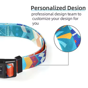 Fabricante OEM ODM logotipo personalizado patrón poliéster suave ajustable perro entrenamiento <span class=keywords><strong>Collar</strong></span> diseñador personalizado perro mascota collares - Product Image 3