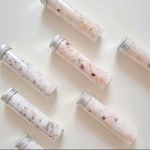 Atacado Himalayan Bath Sal em Massa Rose Scented Sal do Mar Morto em Tubos De Vidro Body Cleaning Sal Recipientes com Caixa - Product Image 3