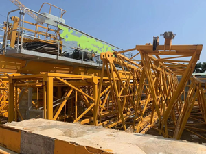 رافعة برجية زوملايون بطول ذراع 60 متر وحمولة 8 طن، جديدة بنسبة 85٪، موديل 6015-8، مع نظام هيدروليكي كامل ومحرك - Product Image 4