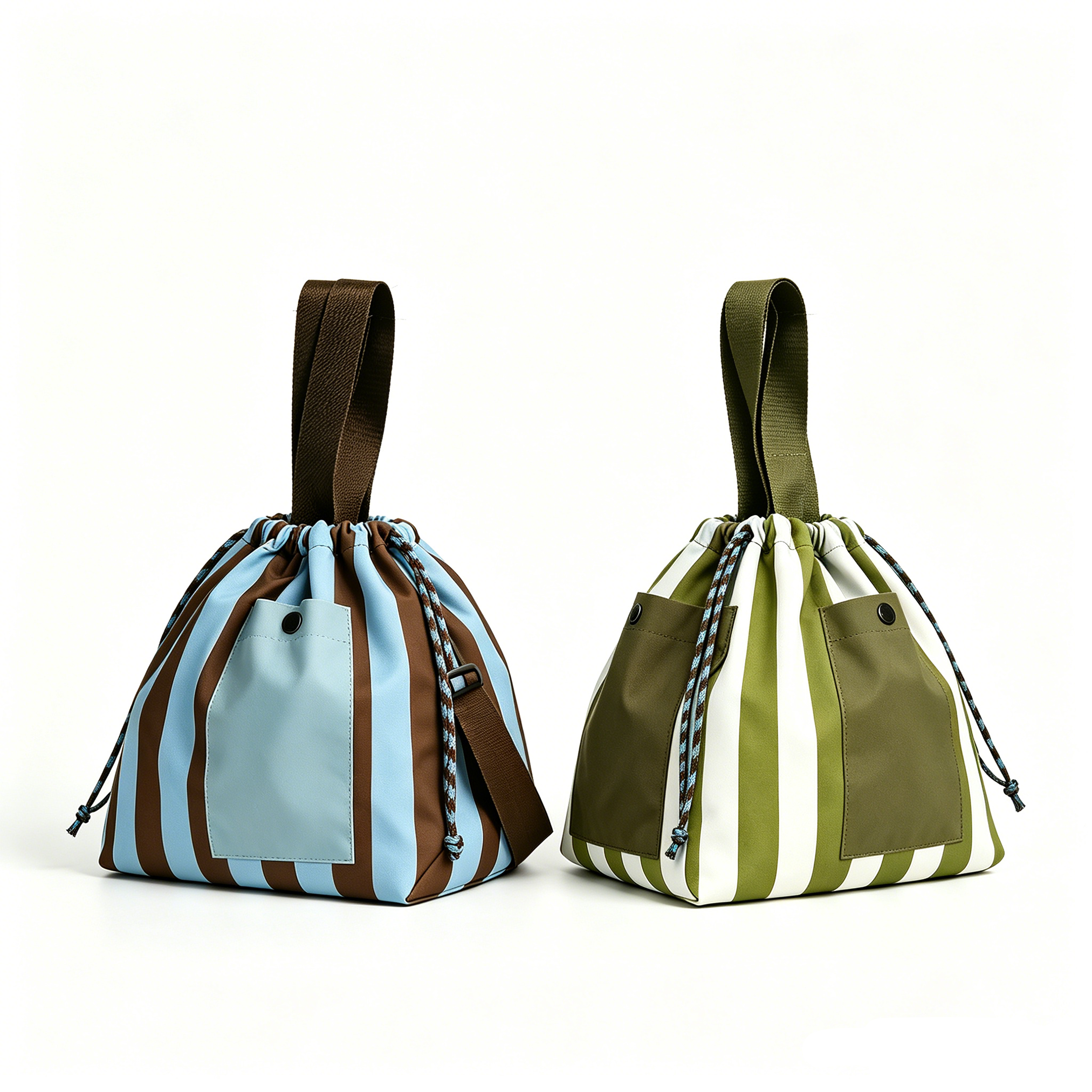 Striped Drawstring Insulated Cooler