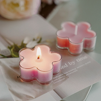 Hadiah kreatif buatan tangan Mini kecil 4 jam bunga warna-warni lilin kedelai lilin parafin beraroma lampu teh aromaterapi lilin cahaya