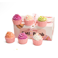 Bain moussant à gâteau coloré personnalisé en gros 100% ingrédients naturels bombes de bain faites à la main enfants bombes de bain Cupcake mignon