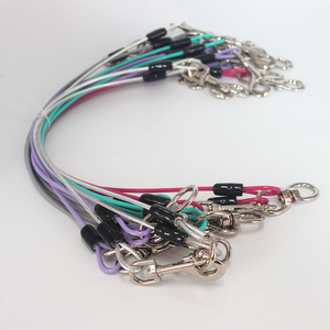 حبل بسيط من الحديد الناعم لربط الكلاب مع غطاء بلاستيكي وخطاف دوار مزدوج للاستخدام الخارجي للقطط والكلاب - Product Image 6