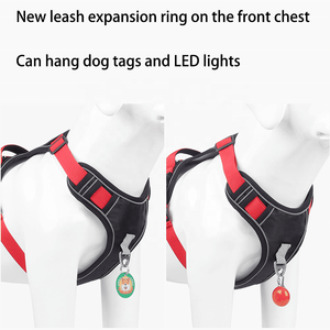 कोई पुल चिंतनशील समायोज्य चिंतनशील कुत्ता बनियान एयरटैग केस 1680 डी ऑक्सफर्ड नेफ्रोन कुत्ते का दोहन - Product Image 4