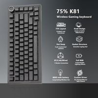Teclado Mecánico Inalámbrico OEM ODM 75, 8000mAh, Intercambiable en Caliente, Teclado para Juegos con Perilla, Retroiluminación RGB, 2.4GHz, Tipo C, BT5.0, Teclas PBT con Impresión Lateral