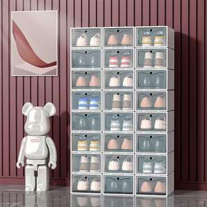 صندوق تخزين أحذية بلاستيكي شفاف جديد لعام <span class=keywords><strong>2026</strong></span>، منظم أحذية بواجهة قابلة للفتح، رائج البيع - Product Image 2
