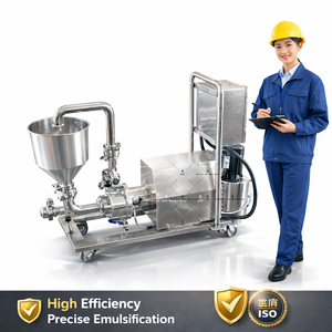 High Speed Shear Mixer Emulsifier Pump Stainless Steel Online Mix in Line Homogenizer Mixer With Hopper - Product Image 5