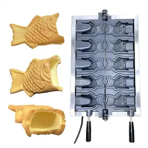 양면 일본 Taiyaki 물고기 모양의 주조 금형 팬케이크 와플 메이커