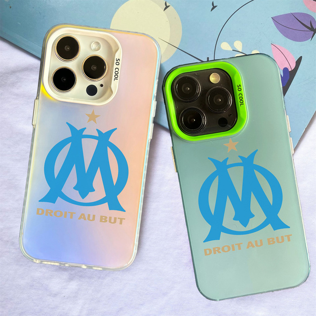 Unique Multicoloured Coque for iPhone Xs Xr 11 12 13 Mini 14 15 16 Pro Max Marseille Football Designer Phone Case Shell