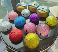 Jouet Squishy en forme de boulette, doux à presser, anti-stress, avec paillettes, en forme de pain vapeur au maltose et de boulette sucrée, boîte mystère