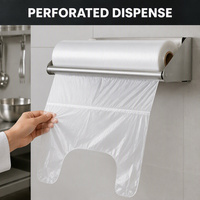 Rouleau perforé d'aprons jetables en PE, aprons en plastique continus pour usage intensif en cuisine, restaurant et hôtel